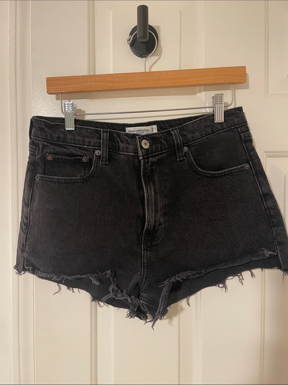 Abercrombie & Fitch black denim shorts